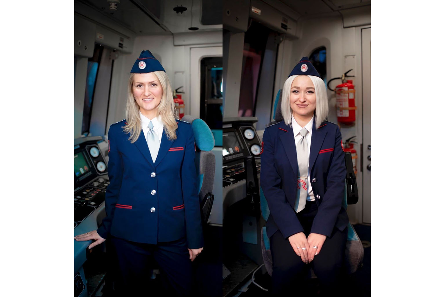 Female drivers inside the cabin of a train in Moscow. Russia has shortened the list of jobs it bars women from holding because of their physical demands or hazardous nature, allowing them to become metro drivers, train conductors and lorry drivers. P