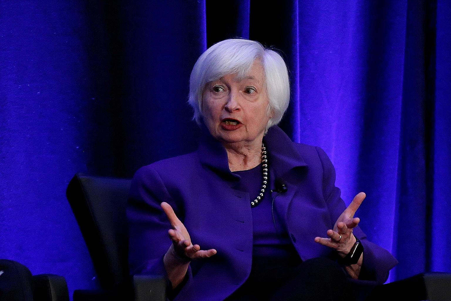 US Treasury Secretary-designate Janet Yellen at an event in Atlanta, Georgia, in 2019. Dr Yellen, who awaits Senate approval for her post, submitted written responses to Senate Finance Committee members' follow-up questions on topics spanning climate