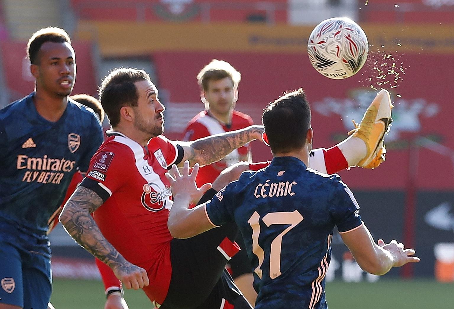 Southampton fielded a strong side, with key man Danny Ings (centre) coming back from a hamstring injury and a positive Covid-19 test to play alongside ex-Arsenal forward Theo Walcott.