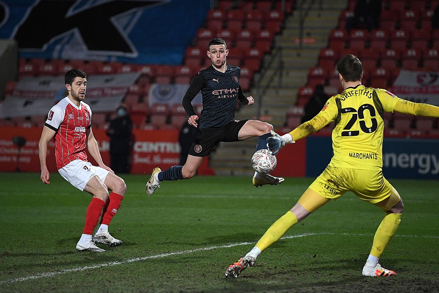 Phil Foden scoring City's equaliser at fourth-tier Cheltenham before late goals saved their blushes in the FA Cup fourth round.