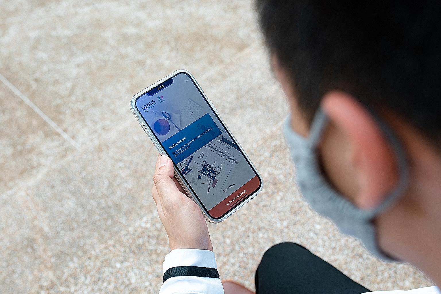 The NUS career+ app helps National University of Singapore students keep track of the skills they have acquired as well as what job sectors are looking for.
