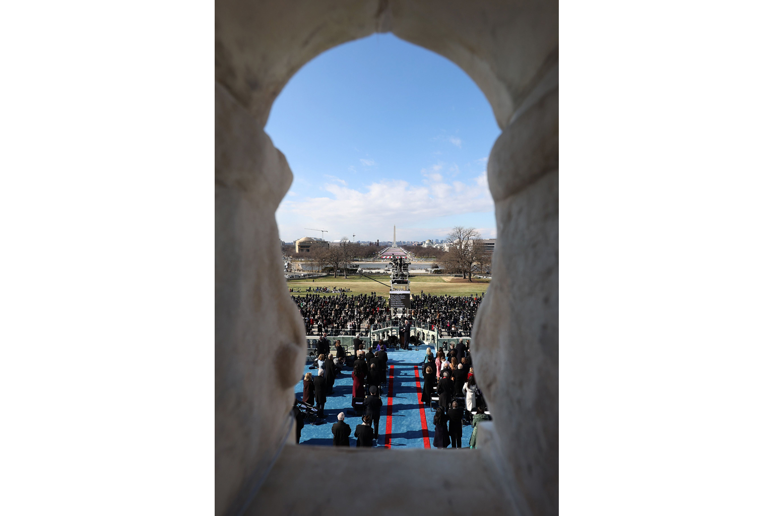 US President Joe Biden delivering his inaugural address in front of the US Capitol in Washington last Wednesday. The sense of relief in European capitals about the change of power in the US is palpable. 