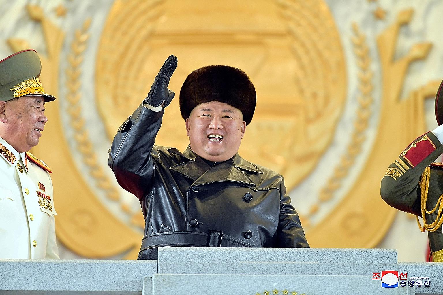 A photo from the Korean Central News Agency showing North Korean leader Kim Jong Un at the Workers' Party congress in Pyongyang on Jan 14. The country is believed to have a shortage of foreign currency due to border closures and economic sanctions, a