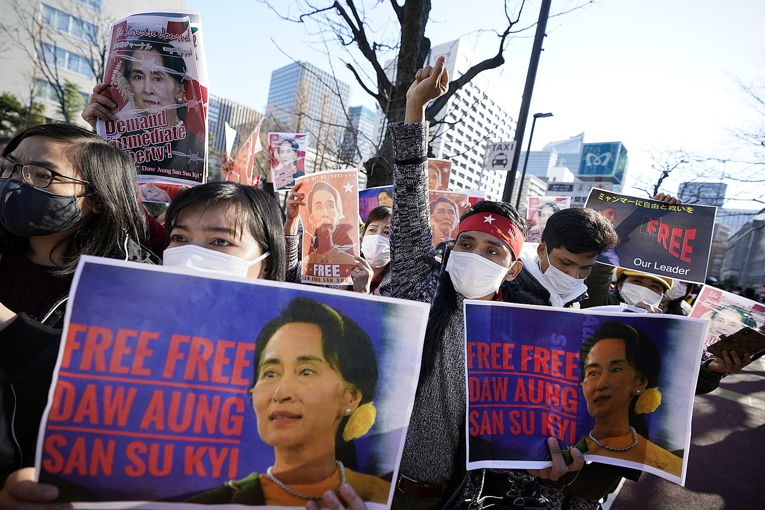 Ms Aung San Suu Kyi, the Myanmar civilian leader deposed by the military in a coup on Monday, was charged yesterday with the offence of having illegally imported at least 10 walkie-talkies without the proper licence. The violation of Myanmar's export