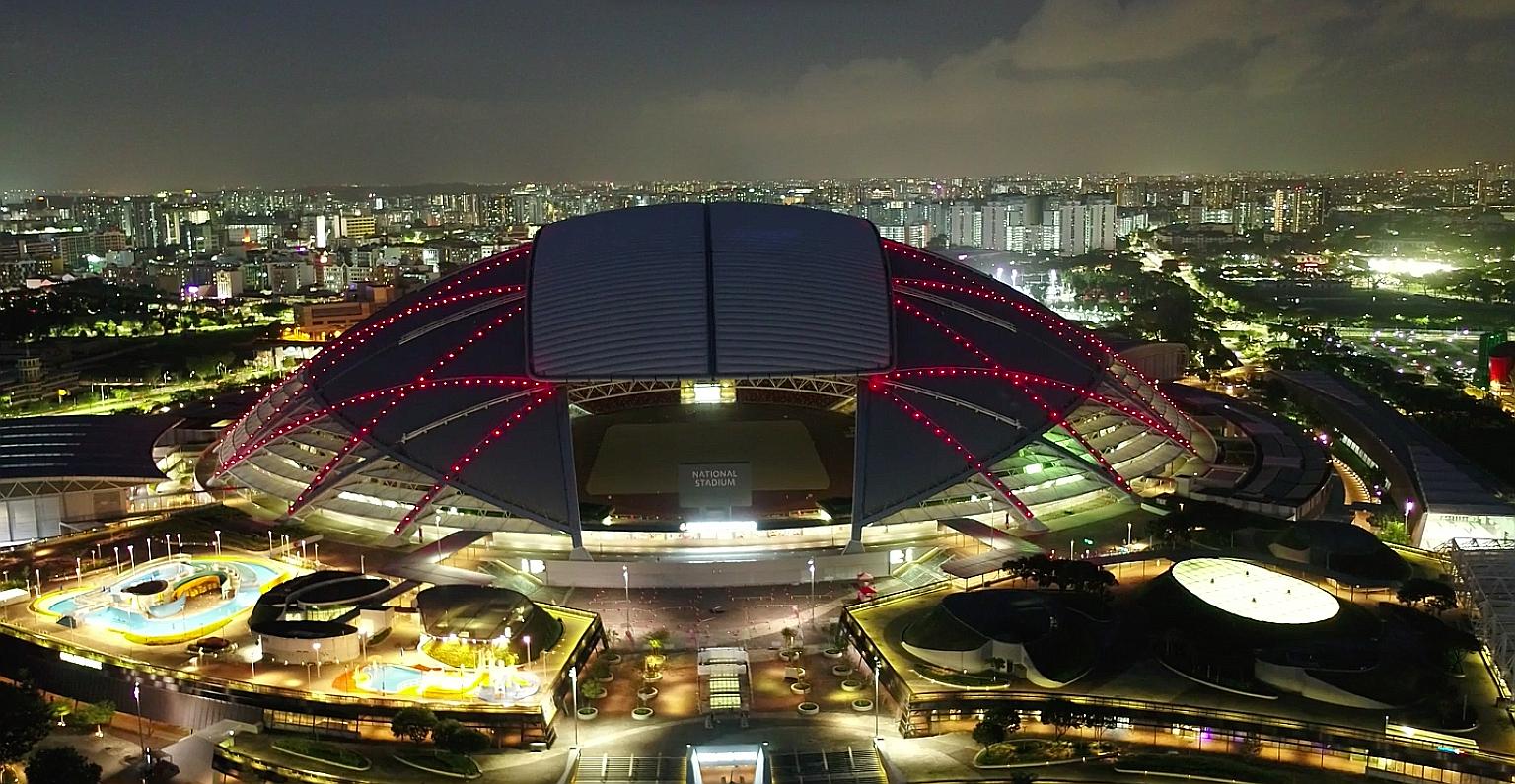 The Singapore Sports Hub will be lit up in the auspicious colours of red and yellow as part of a special light show curated to usher in the Chinese New Year.