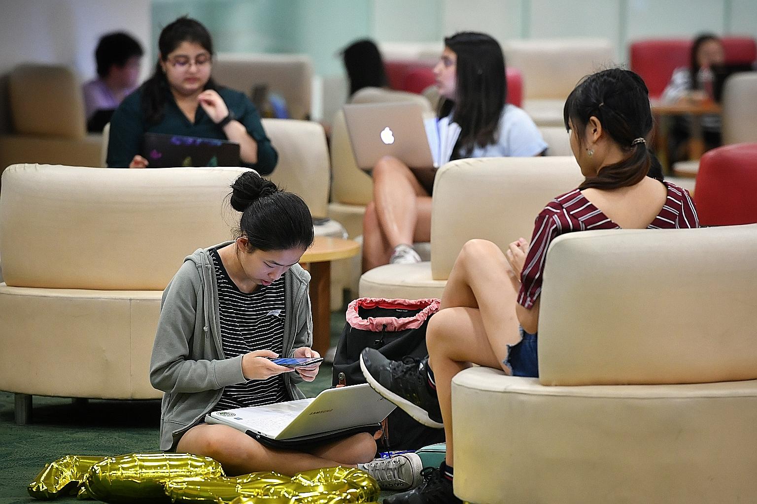Technology should not be pushed to students for its own sake, says SMU president Lily Kong. The focus should be on learning outcomes and technology should be an enabler for that. ST PHOTO: CHONG JUN LIANG