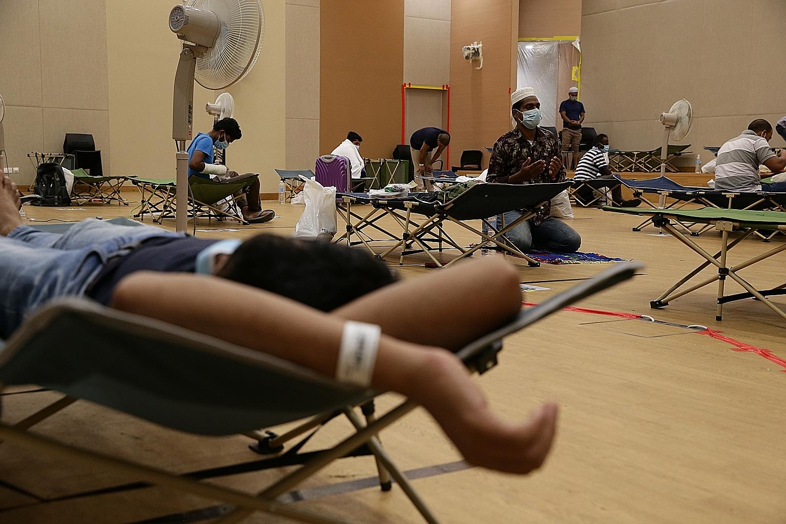 A photo taken in April last year of Covid-19 patients at Ng Teng Fong General Hospital. On Saturday, Singapore reported its first known case of Covid-19 reinfection, a 28-year-old male Bangladeshi national who was diagnosed for the first time on Apri