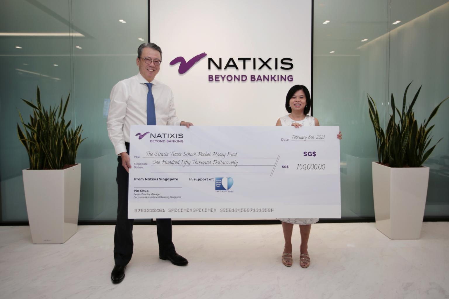 Natixis, the French multinational firm, donates $150,000 to ST pocket money  fund | The Straits Times