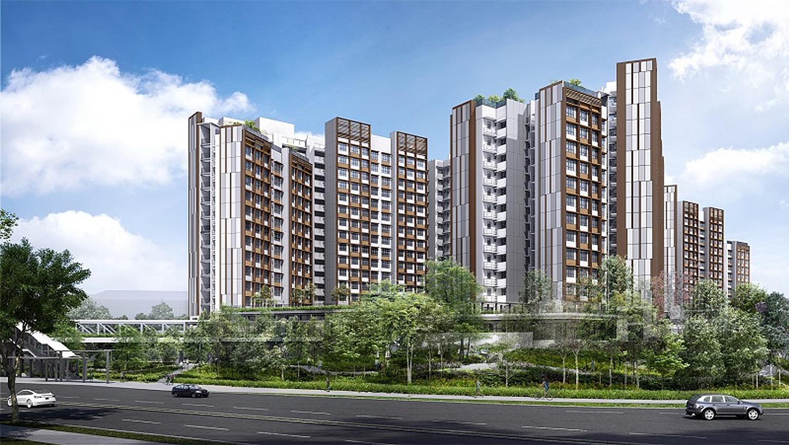 An artist's impression of the four-and five-room flats in the Alkaff Breeze project in the Bidadari area. As at 5pm yesterday, there were nine applicants vying for each of the 323 five-room flats in the Alkaff Breeze and ParkEdge @ Bidadari Build-To-