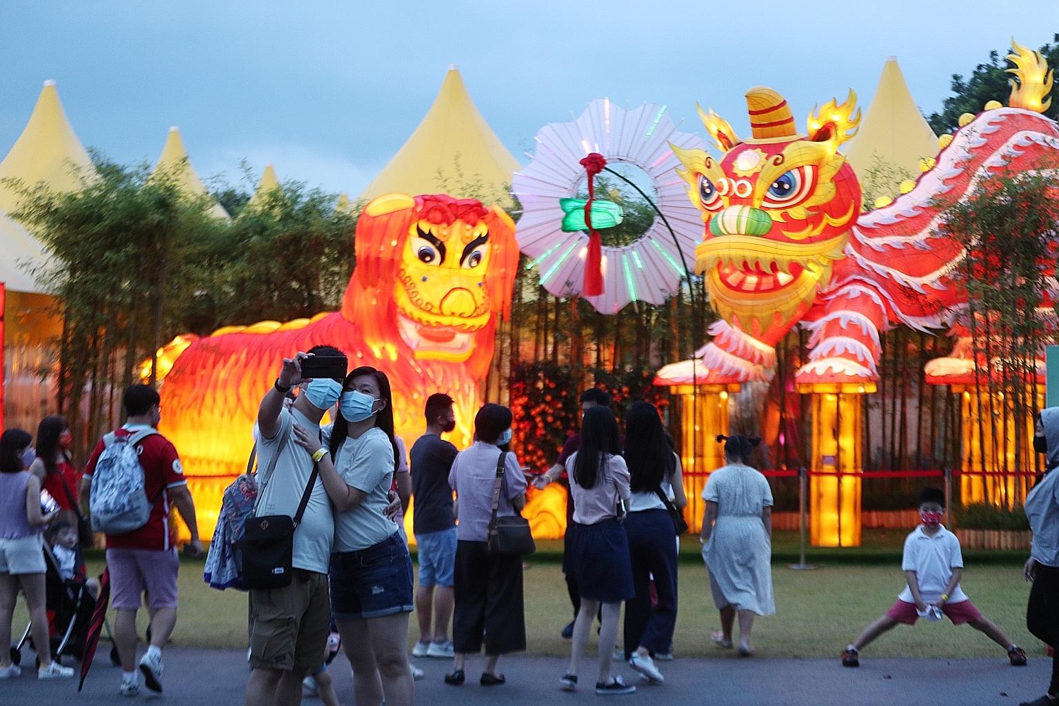 Entry to River Hongbao is free but those intending to turn up at the site in Gardens by the Bay have to book a time slot online. Up to 2,000 visitors are allowed per time slot, which is 90 minutes or two hours. They will be assigned to one of three e