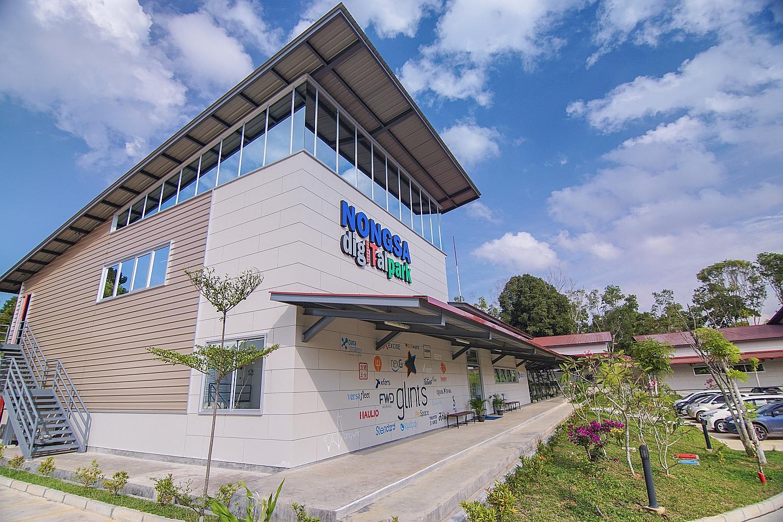 Singapore will continue to enhance its infrastructure investments in the region, through projects such as Nongsa Digital Park (left) in Batam, which facilitates collaboration between firms here and tech talent in Indonesia.
