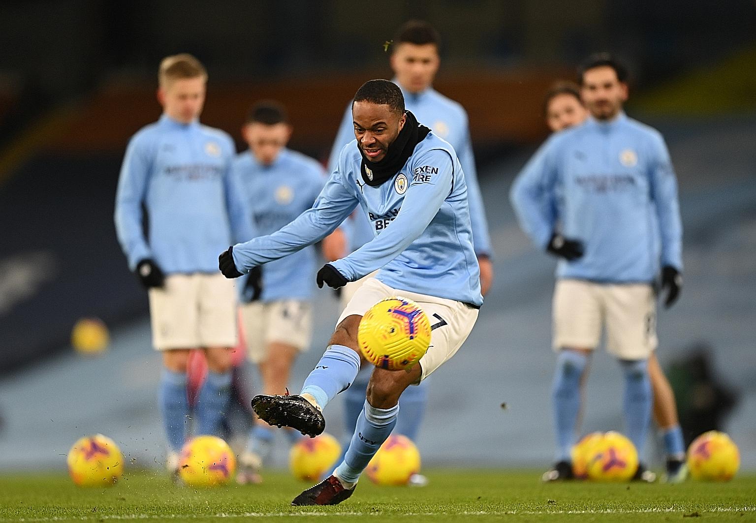 Manchester City's Raheem Sterling has two goals and an assist in his last three league outings and will be a threat to Everton today.