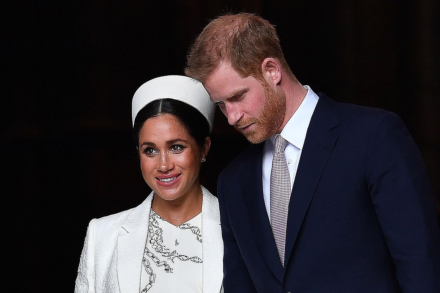 Talk-show host Oprah Winfrey's interview with Prince Harry and Meghan Markle (both left, in a 2019 photograph) will be broadcast on March 7.
