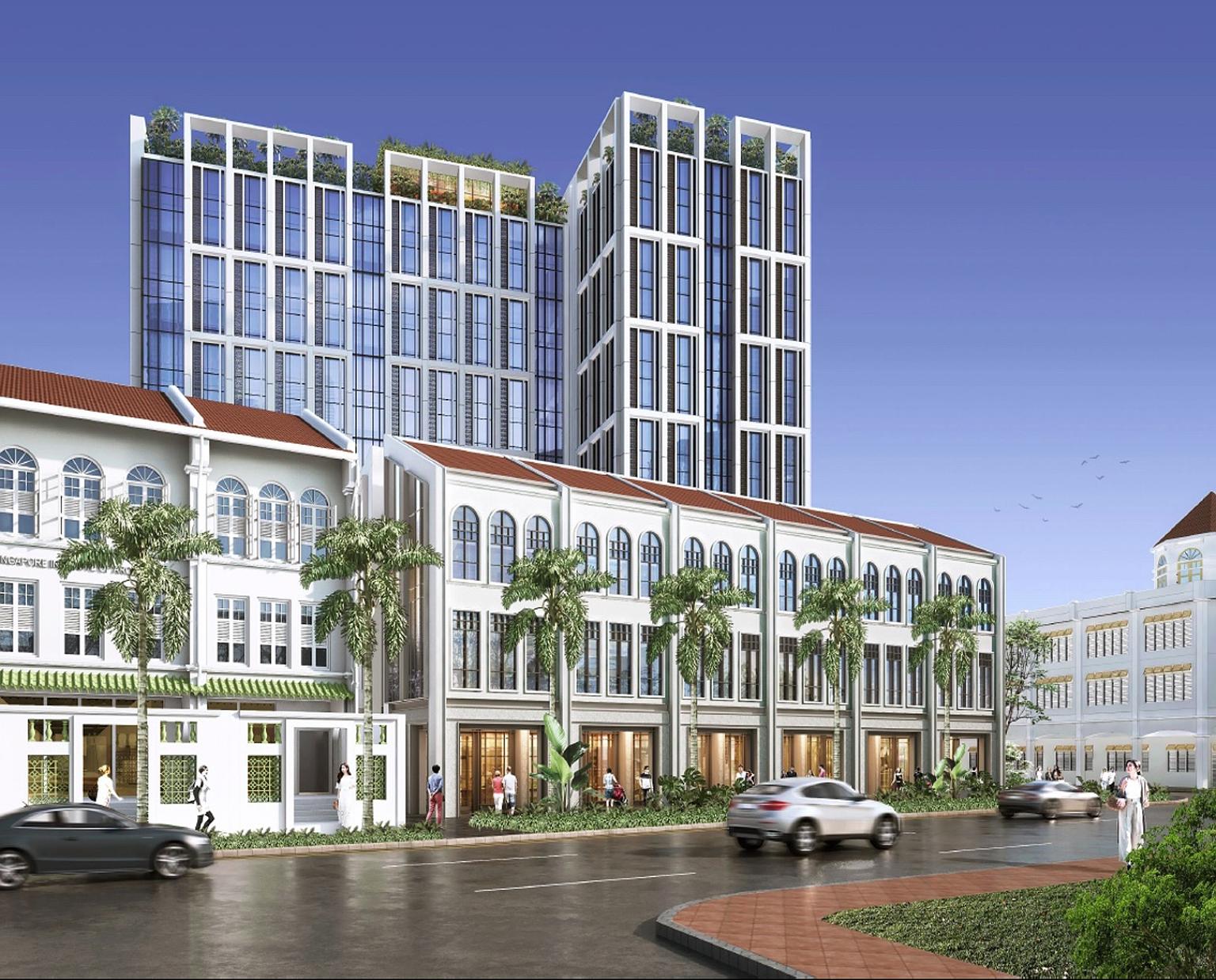 An artist's impression of the Mondrian Singapore, which is to be built in the Duxton Hill neighbourhood by 2023. The 300-room hotel's design is inspired by the historic architecture of Singapore's shophouses, and it will also feature a contemporary t