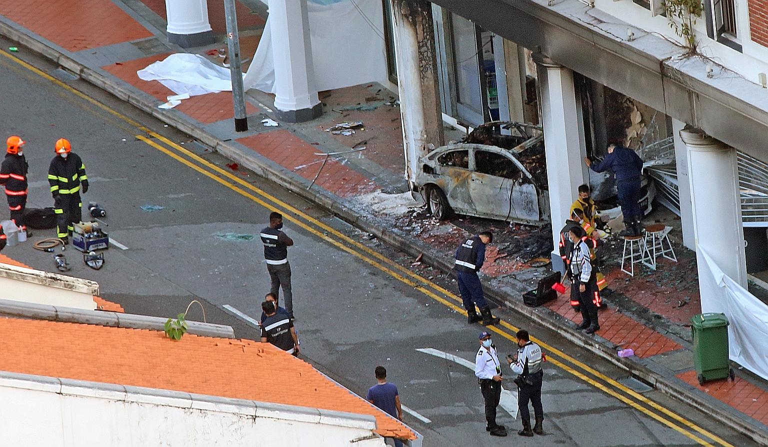 The car involved in a crash that killed five people in Tanjong Pagar on Feb 13 was said to be speeding along a stretch with a 50kmh limit. 