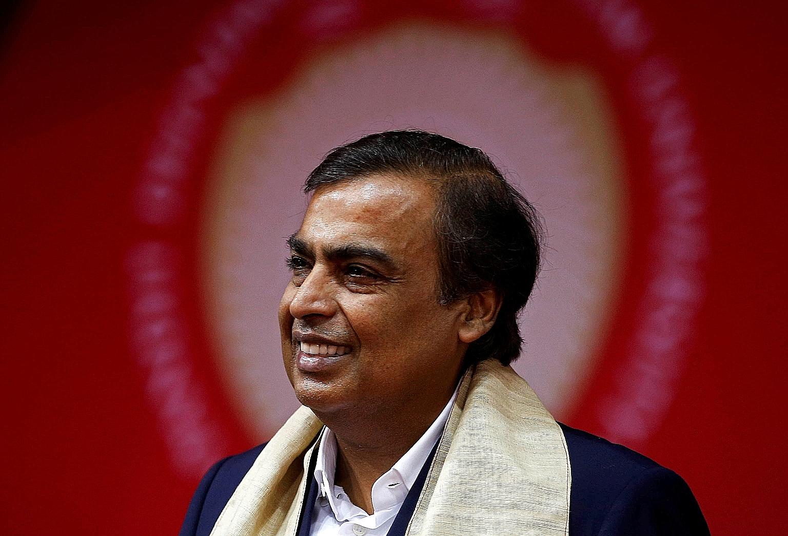 Indian tycoon Mukesh Ambani, chairman of Reliance Industries, has a net worth of about $106.6 billion.