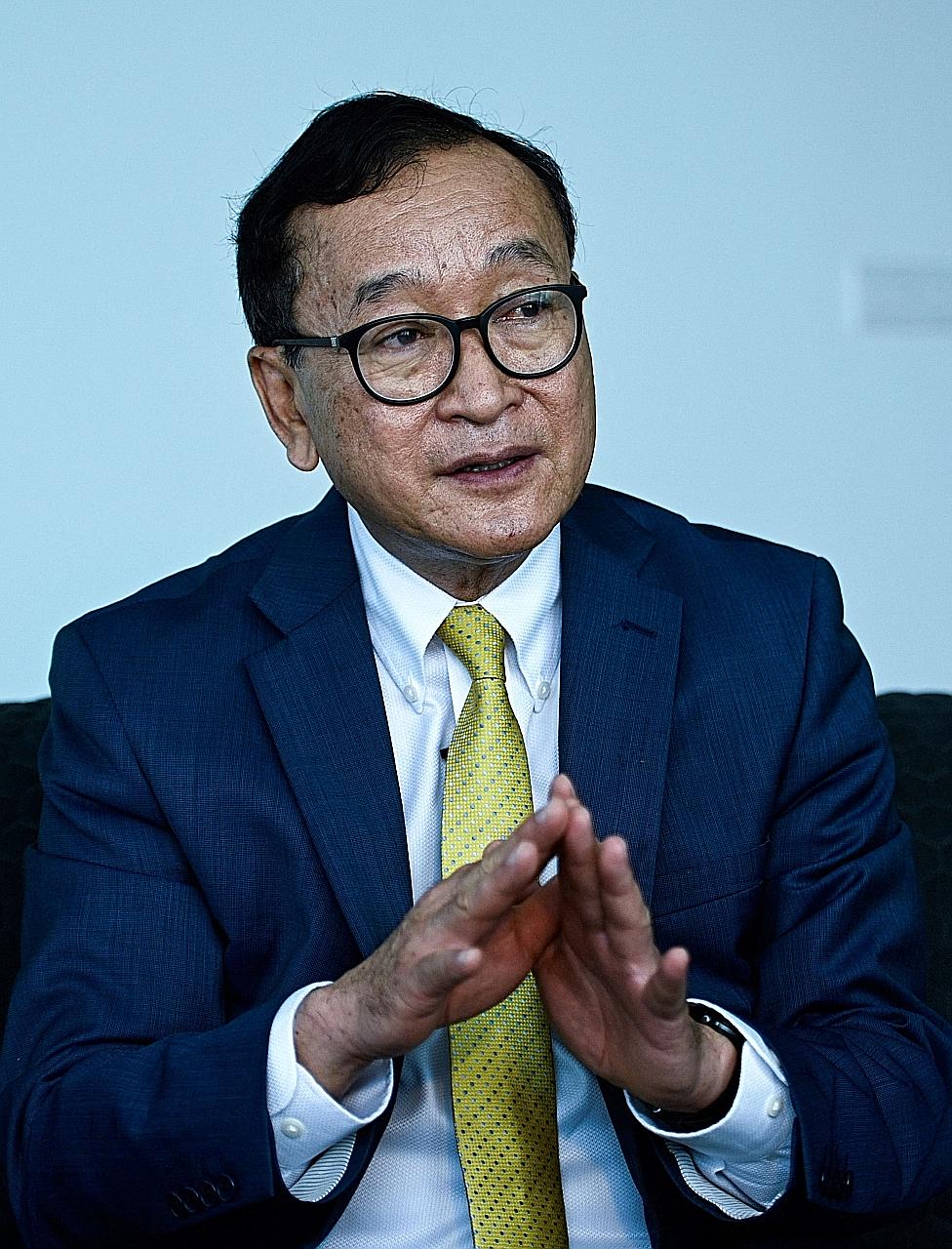 Sam Rainsy has lived in France since 2015 to avoid jail for several other convictions he says are politically motivated.