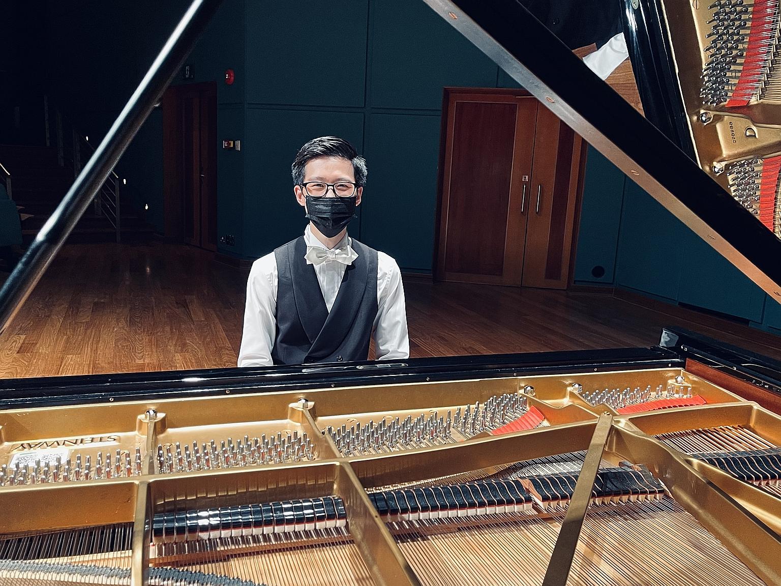 Pianist Mark Cheng at his debut recital, Mark Cheng In Recital, at the Esplanade Recital Studio last Wednesday.