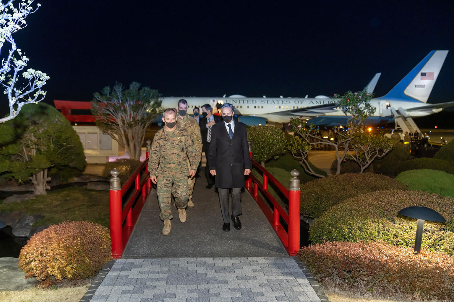 US Secretary of State Antony Blinken arriving in Tokyo yesterday at the start of a four-day visit to Asia, highlighting Washington's renewed focus on alliances in the region. He was joined by Pentagon chief Lloyd Austin, who travelled separately.