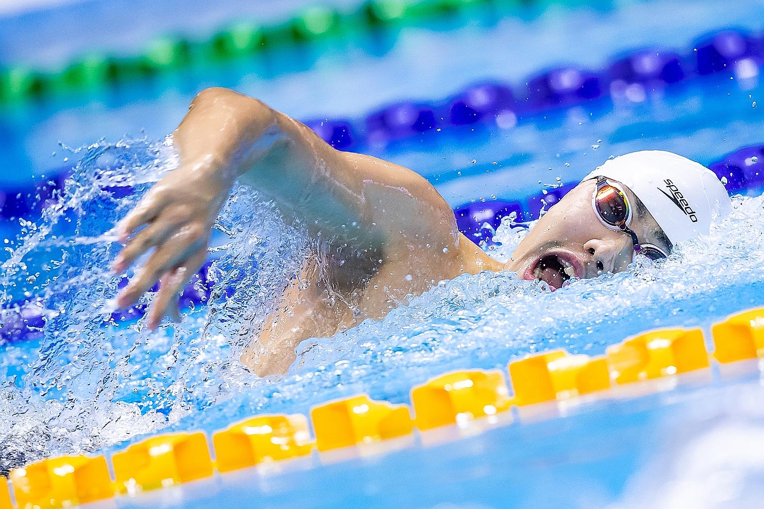 Darren Chua in action during the 2019 SEA Games, where he won the 100m and 200m freestyle and three relay golds. Yesterday, he earned the chance to defend his 100m title at the Hanoi Games this year.