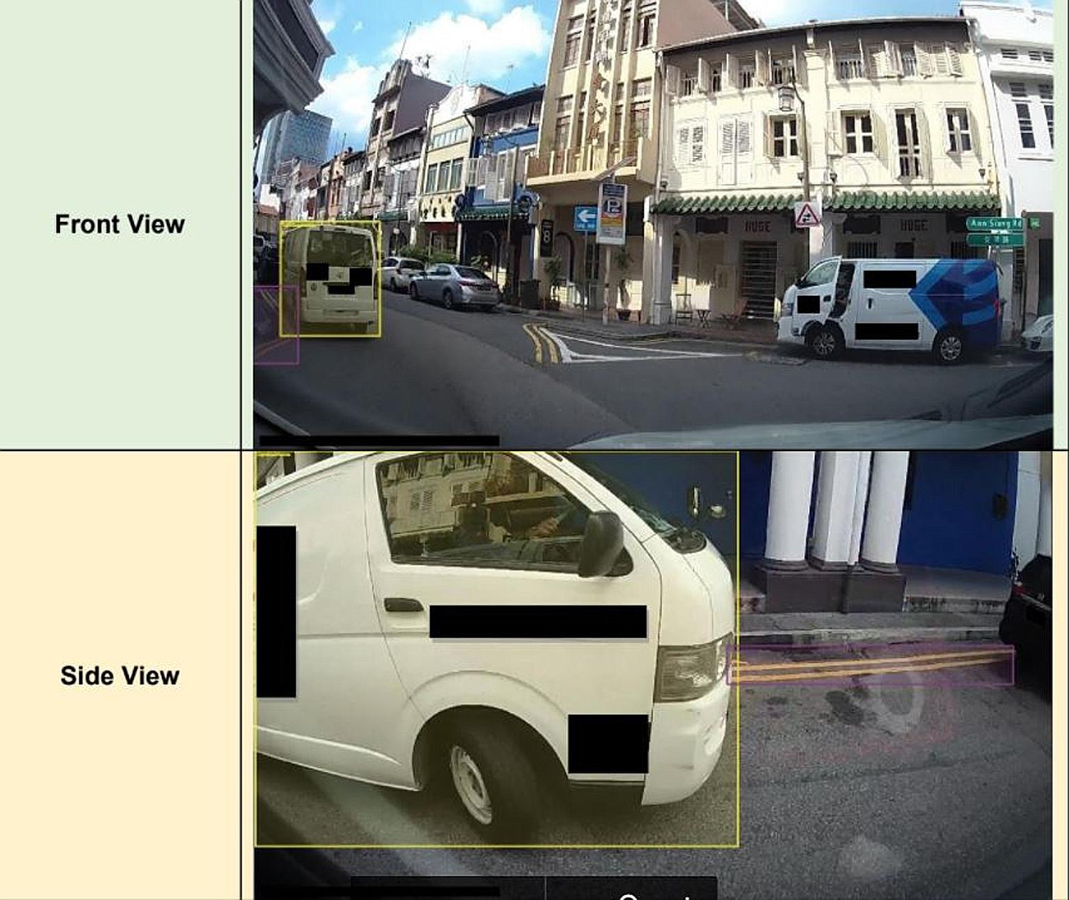 Vehicles parked along double yellow lines are among the offences the Urban Redevelopment Authority hopes to spot in real time during a six-month trial of vehicle-mounted cameras to detect parking offences.