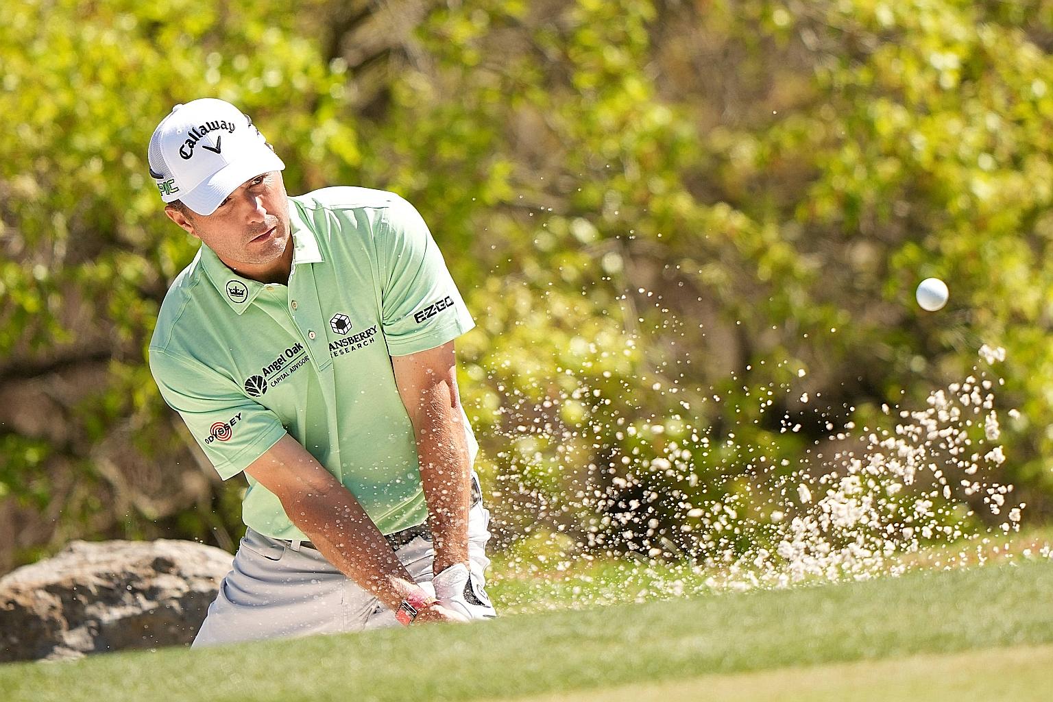American Kevin Kisner playing his shot on the 17th hole against compatriot Justin Thomas during the second round of the WGC Match Play on Thursday. Kisner won 2&1.