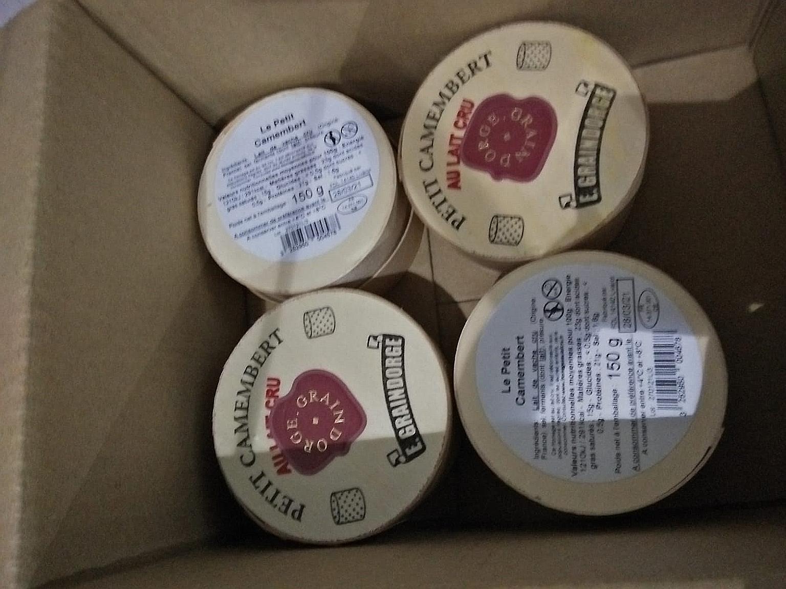 The recall notification for the 150g Graindorge Petit Camembert Au Lait Cru was issued by the European Commission Rapid Alert System for Food and Feed. PHOTO: SINGAPORE FOOD AGENCY
