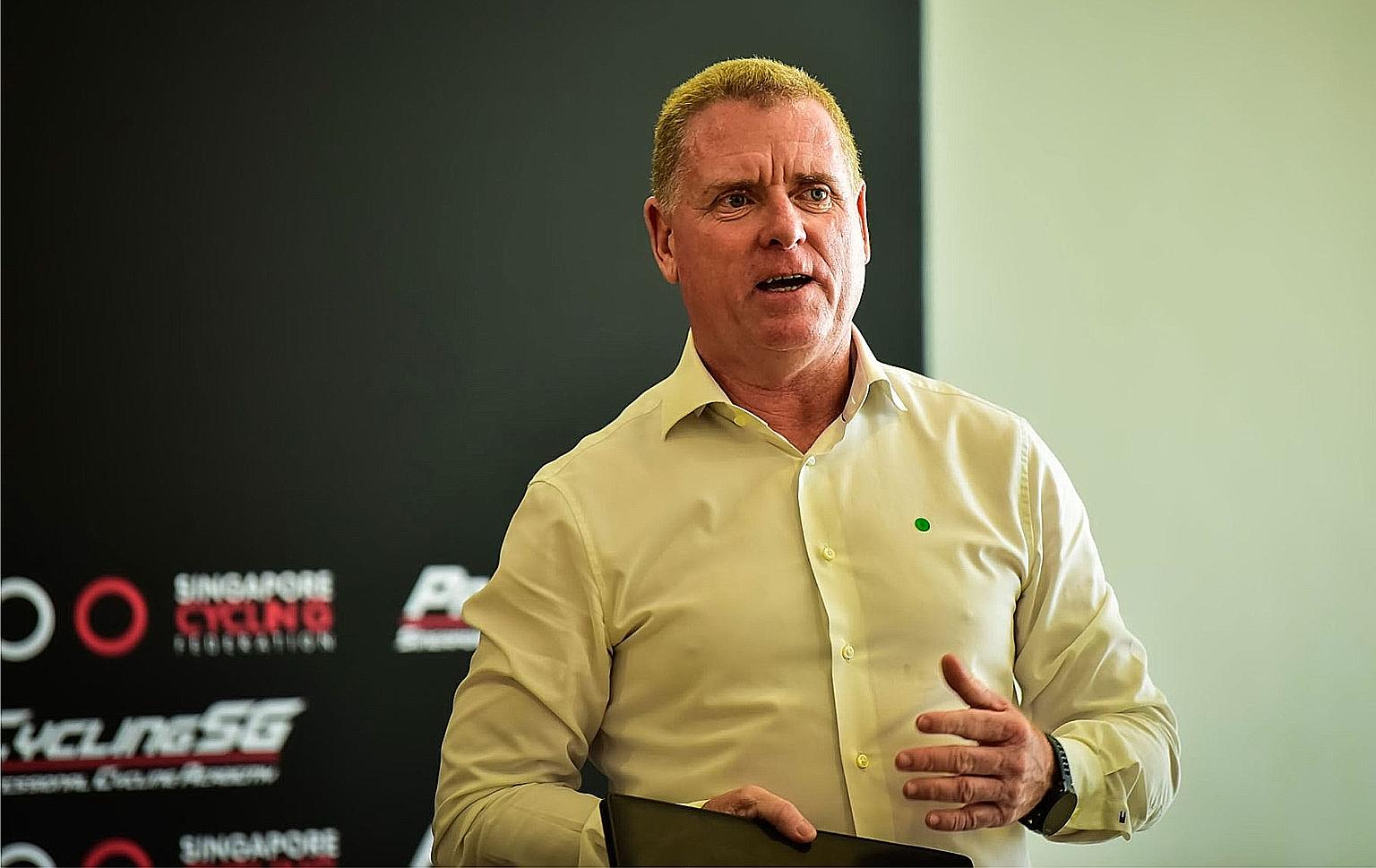 Australian Shayne Bannan has been assigned the task of building pathways to bring to fruition the Singapore Cycling Federation's ambitious goals as its new high performance director. PHOTO: SINGAPORE CYCLING FEDERATION