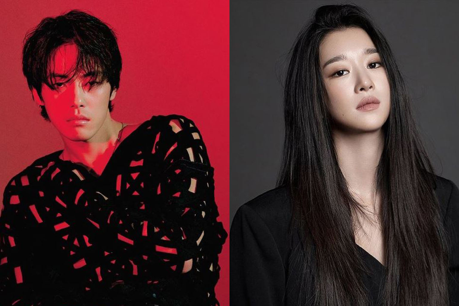 Kim Jung-hyun (right) had reportedly asked for script changes to reduce physical contact with his female co-star in the 2018 drama Time, as ordered by his then girlfriend Seo Yea-ji (right, below).