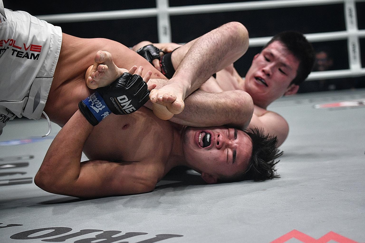 Christian Lee (left) defeated Japanese grappling legend Shinya Aoki two years ago to become One's lightweight champion and he believes that he has what it takes to beat Timofey Nastyukhin today and retain his belt.