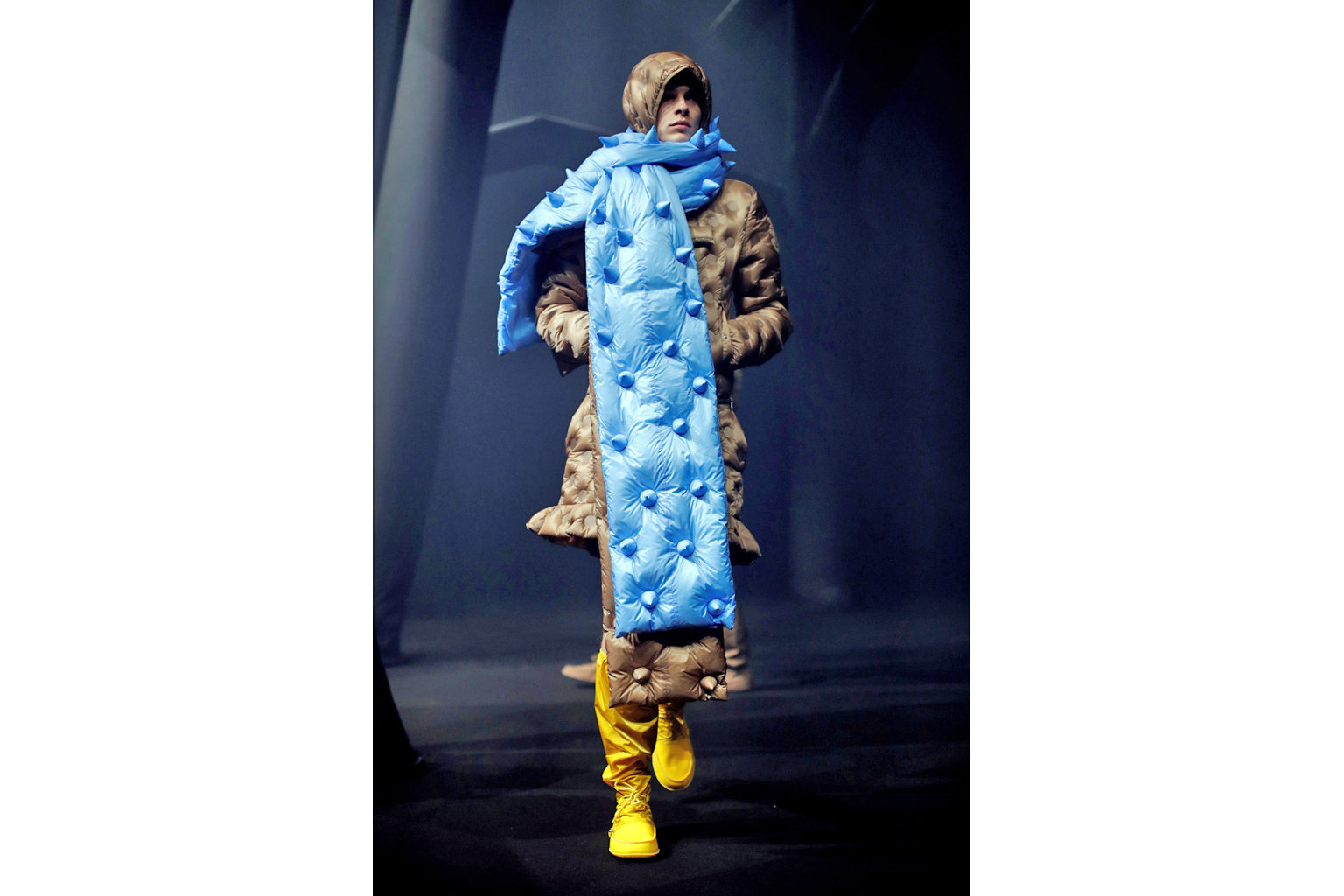 A model from the Moncler Autumn/Winter show in Milan, Italy, in a photo taken on Feb 19 last year.