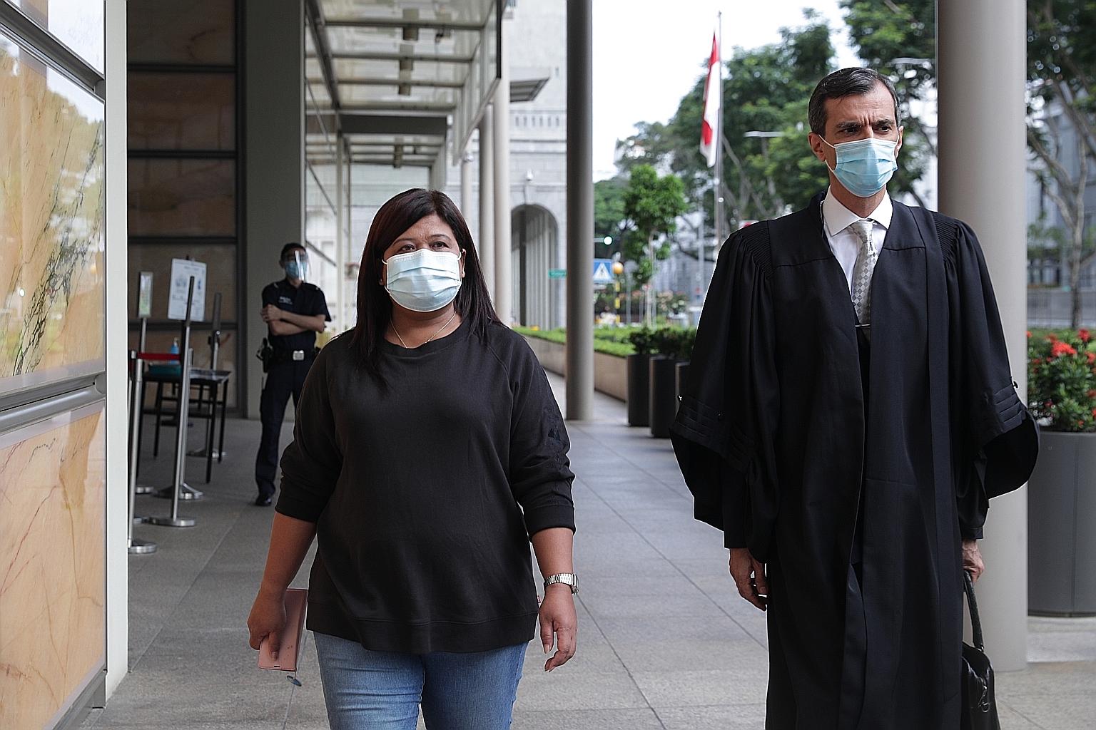 Ms Parti Liyani, pictured in October last year, is making an application for compensation under Section 359(3) of the Criminal Procedure Code. The provision states that if an accused is acquitted of any charge, and if the court is satisfied that the 