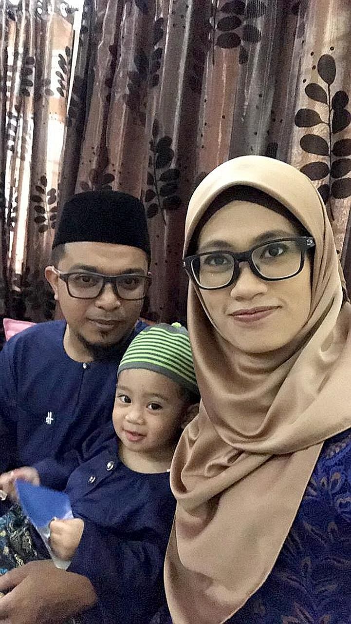 Mr Azrizal Abd Malik has been away from his wife Siti Nor Ashikin, 31, and four-year-old son Umar Anas in Malaysia for more than a year. He calls them every night from Singapore.