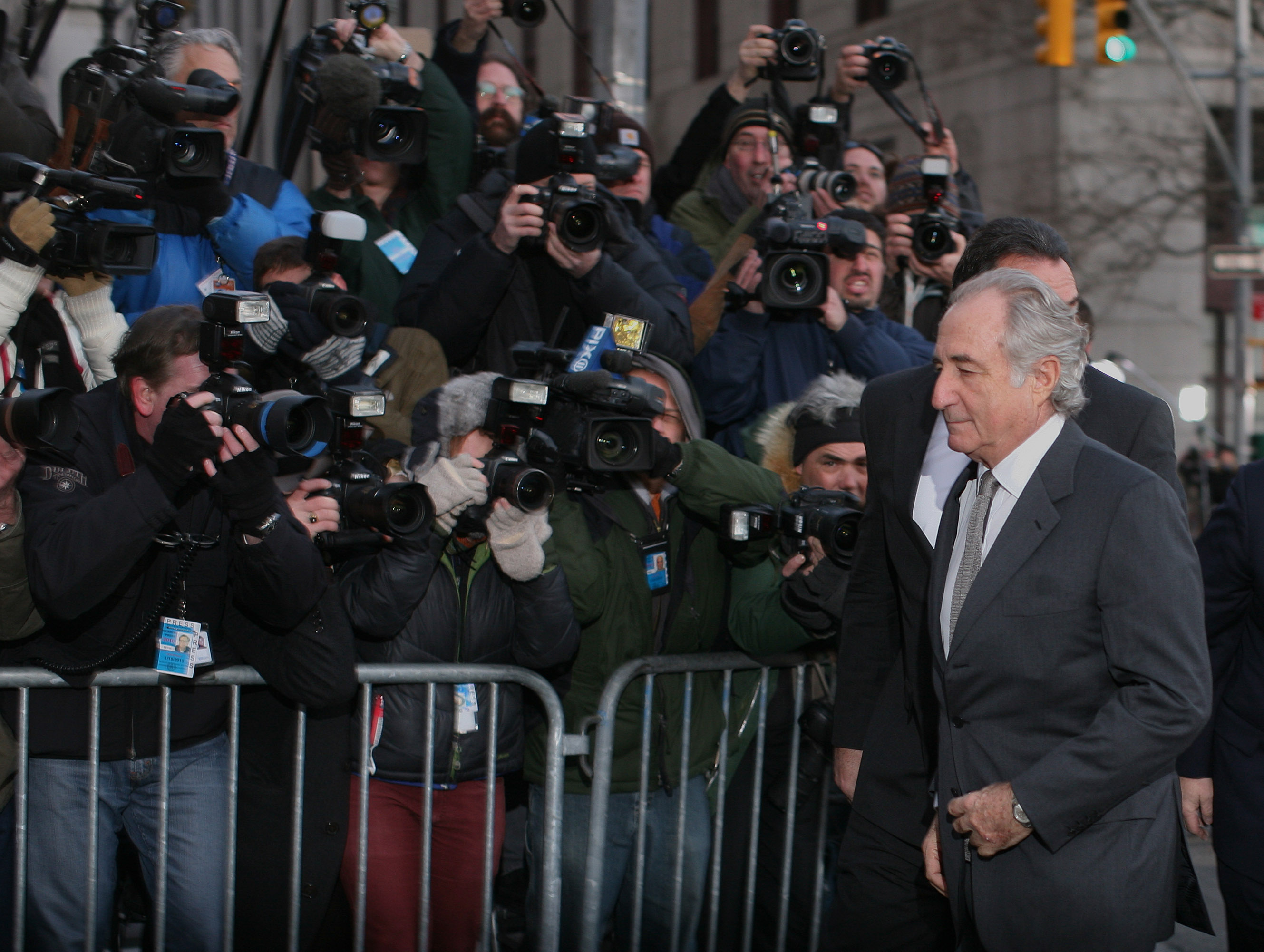 Bernard Madoff arriving at the federal court in New York in March 2009. He pleaded guilty to securities fraud that year, and was serving a 150-year sentence at a federal prison in Butner, North Carolina, when he died on Wednesday at the age of 82.