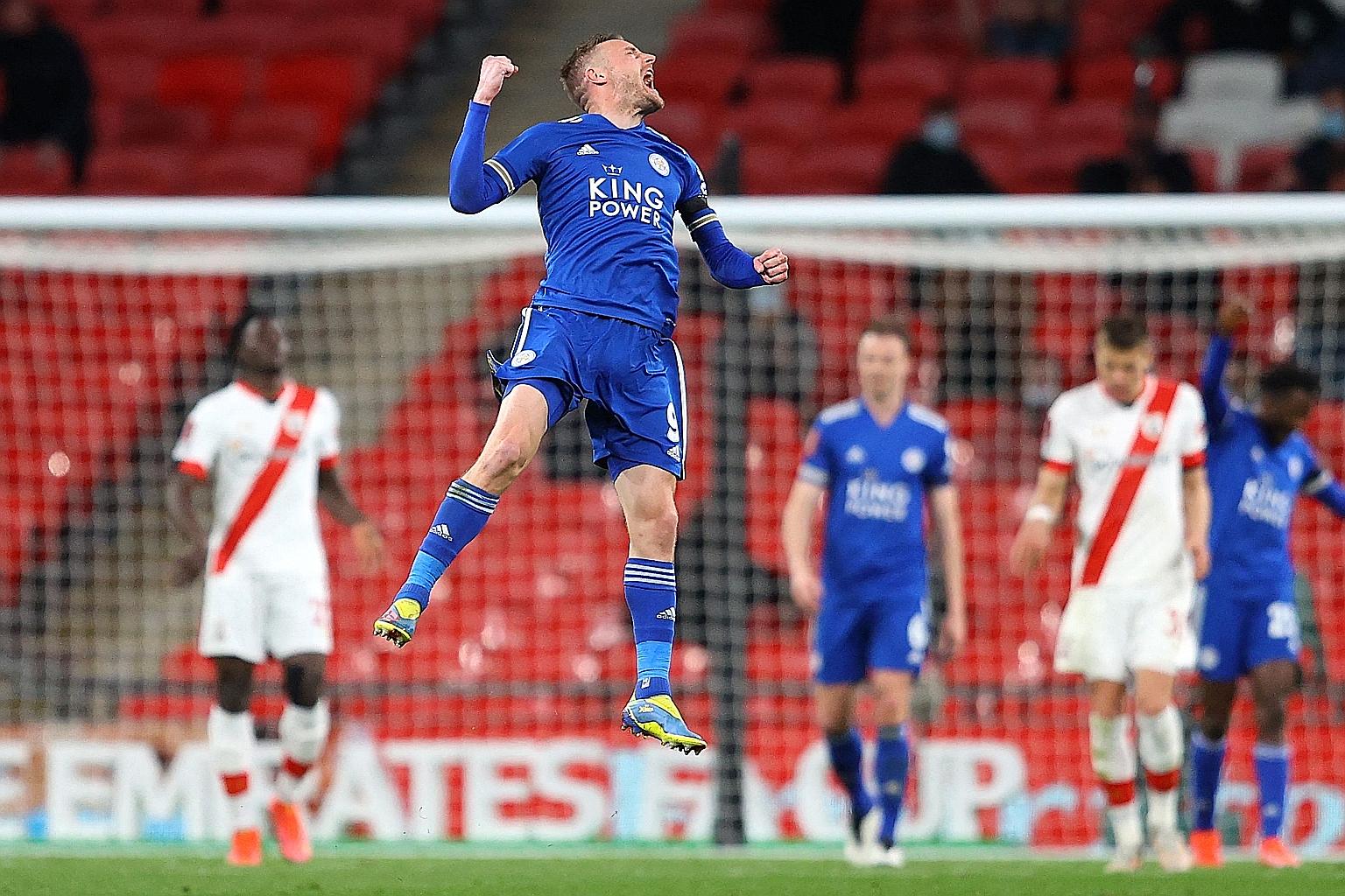Jamie Vardy provided the cross for fellow striker Kelechi Iheanacho's goal that saw off Southampton and sent Leicester City into the FA Cup final. They face Chelsea on May 15.