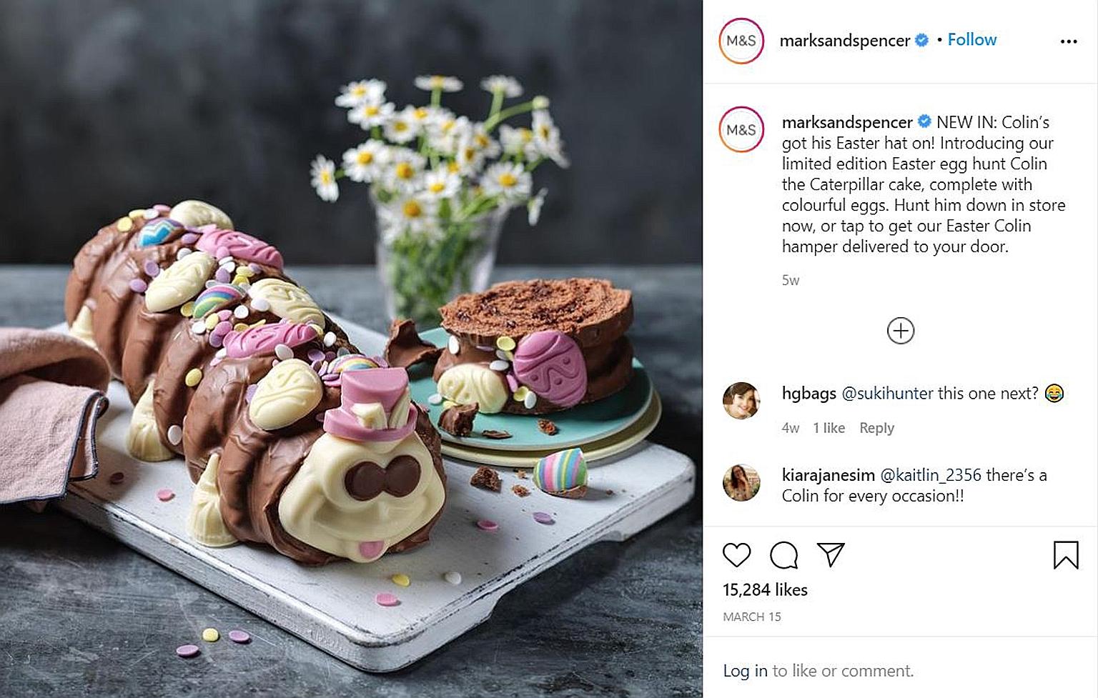 Marks and Spencer has lodged an intellectual property claim with the High Court in defence of its trademarked chocolate-iced sponge character Colin the Caterpillar (left), arguing the German supermarket chain Aldi was misleading customers with its "C