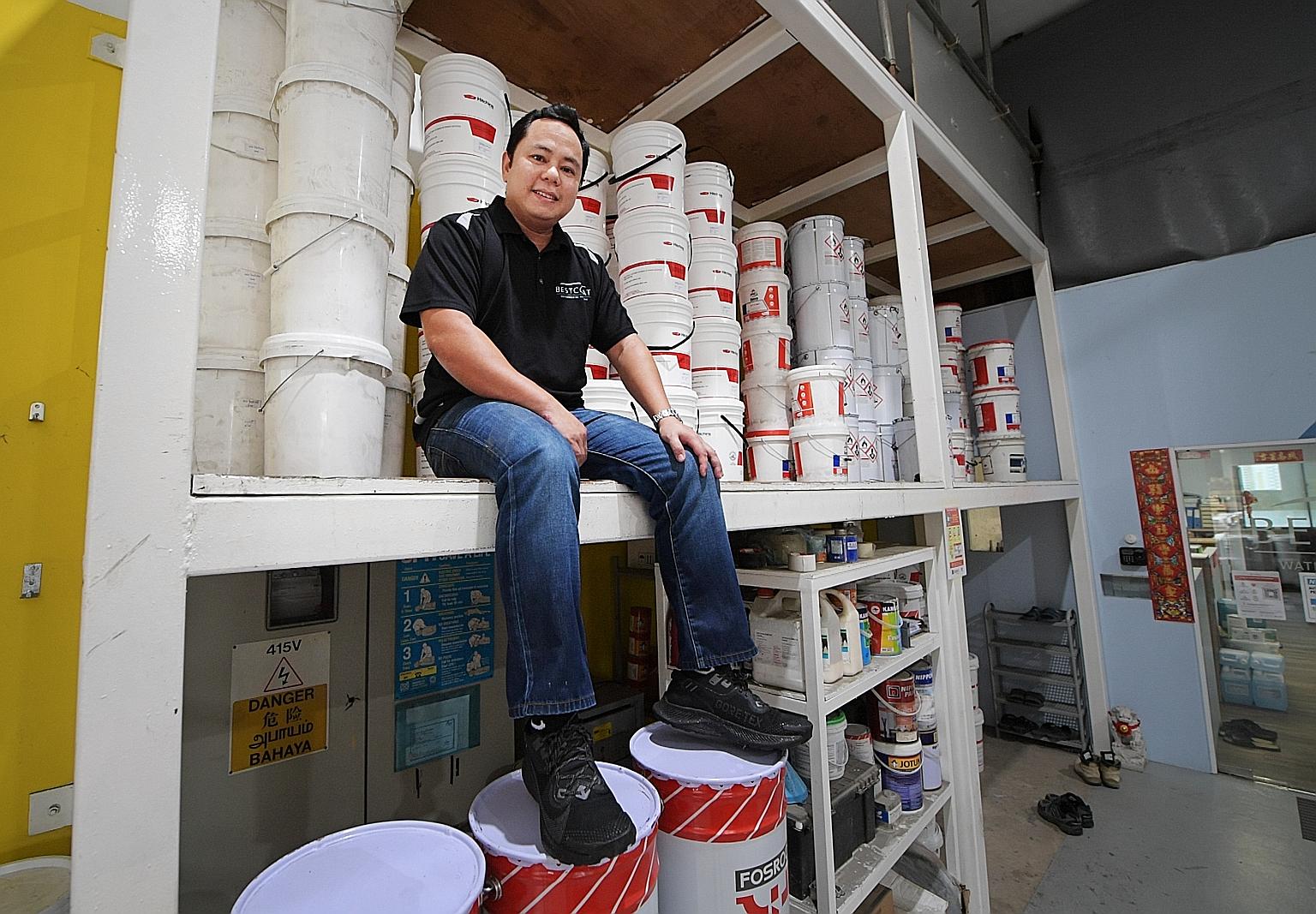 Mr Elvin Tan, business development director of Bestcoat Contract Services, which has obtained its first sustainability loan from OCBC Bank. The company will be working on a project to install waterproofing systems for Facebook's first Asia-Pacific da