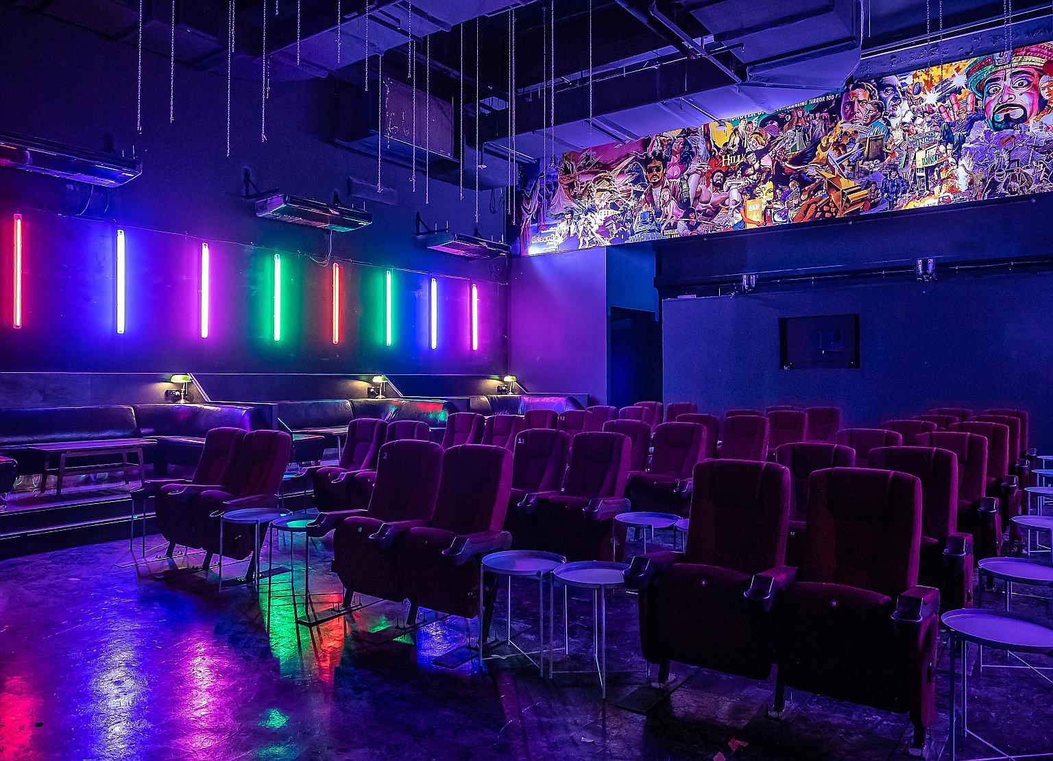 The Neon Room at Projector X: Riverside, which was once a Chinese disco.