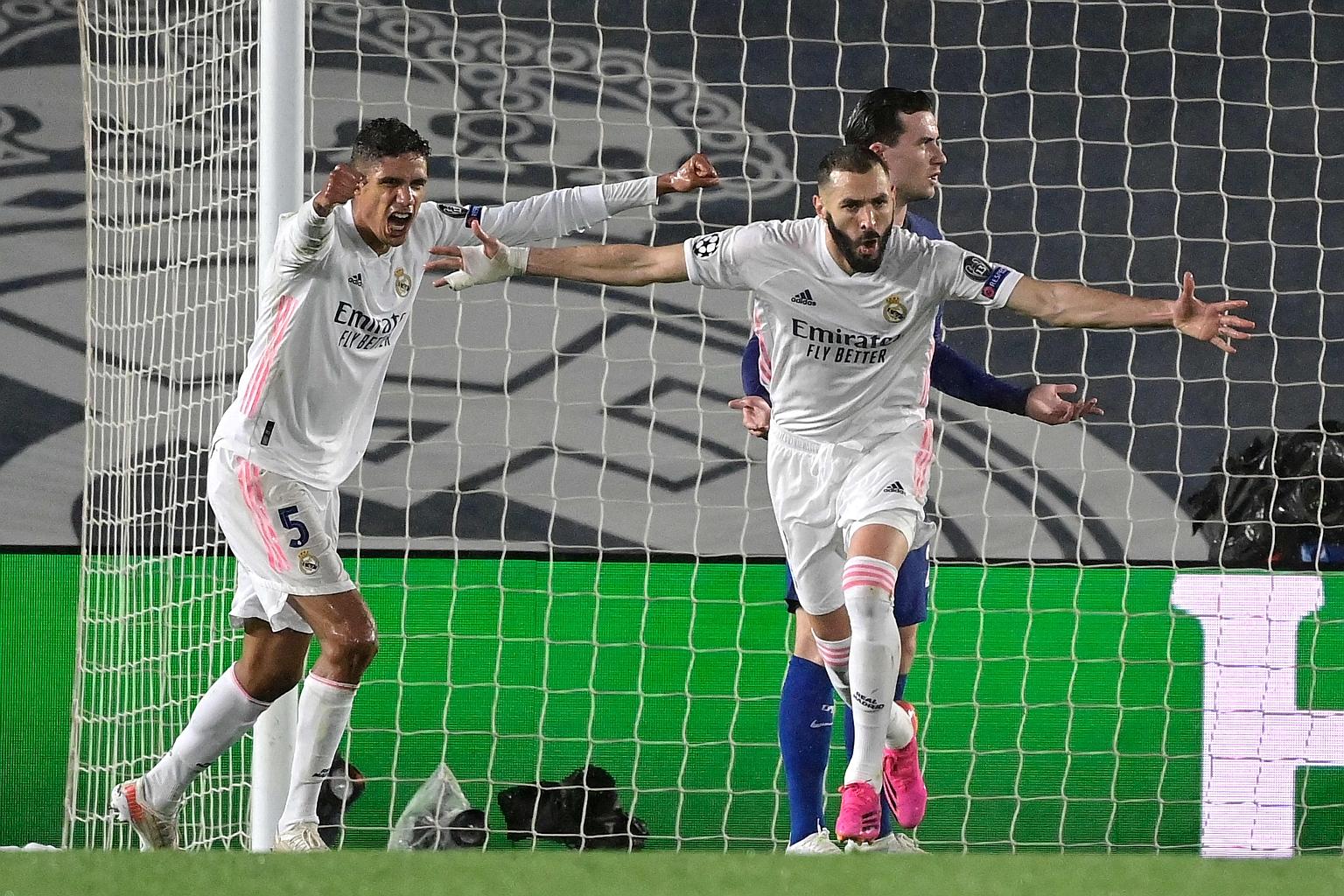 Karim Benzema's (right) equaliser against Chelsea was his 71st goal in the Champions League, making him the joint-fourth top scorer in the competition's history.