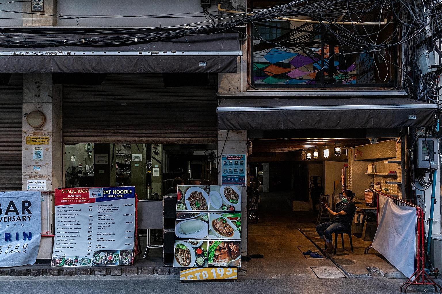 Thailand yesterday banned dining in restaurants in Bangkok and five other provinces. Residents of these provinces may not gather in groups of more than 20, and have been told to avoid travelling unless it is necessary.