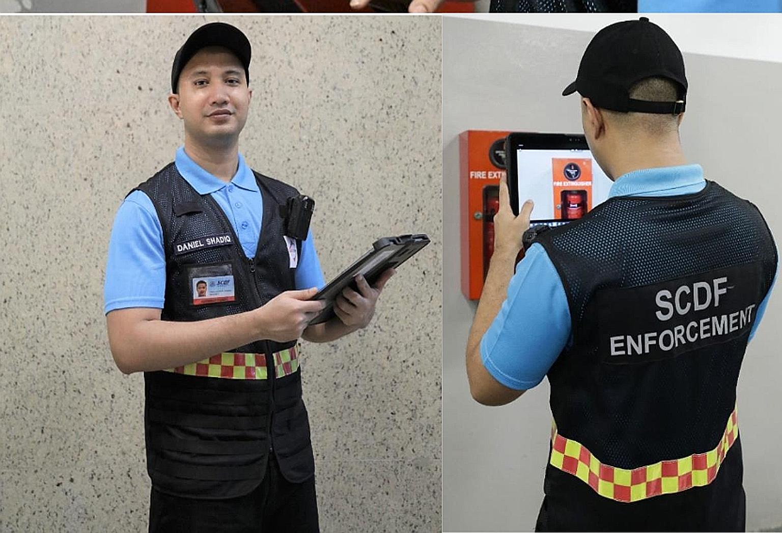The supplementary enforcement officers who will be supporting the Singapore Civil Defence Force in some fire safety checks will don this uniform.