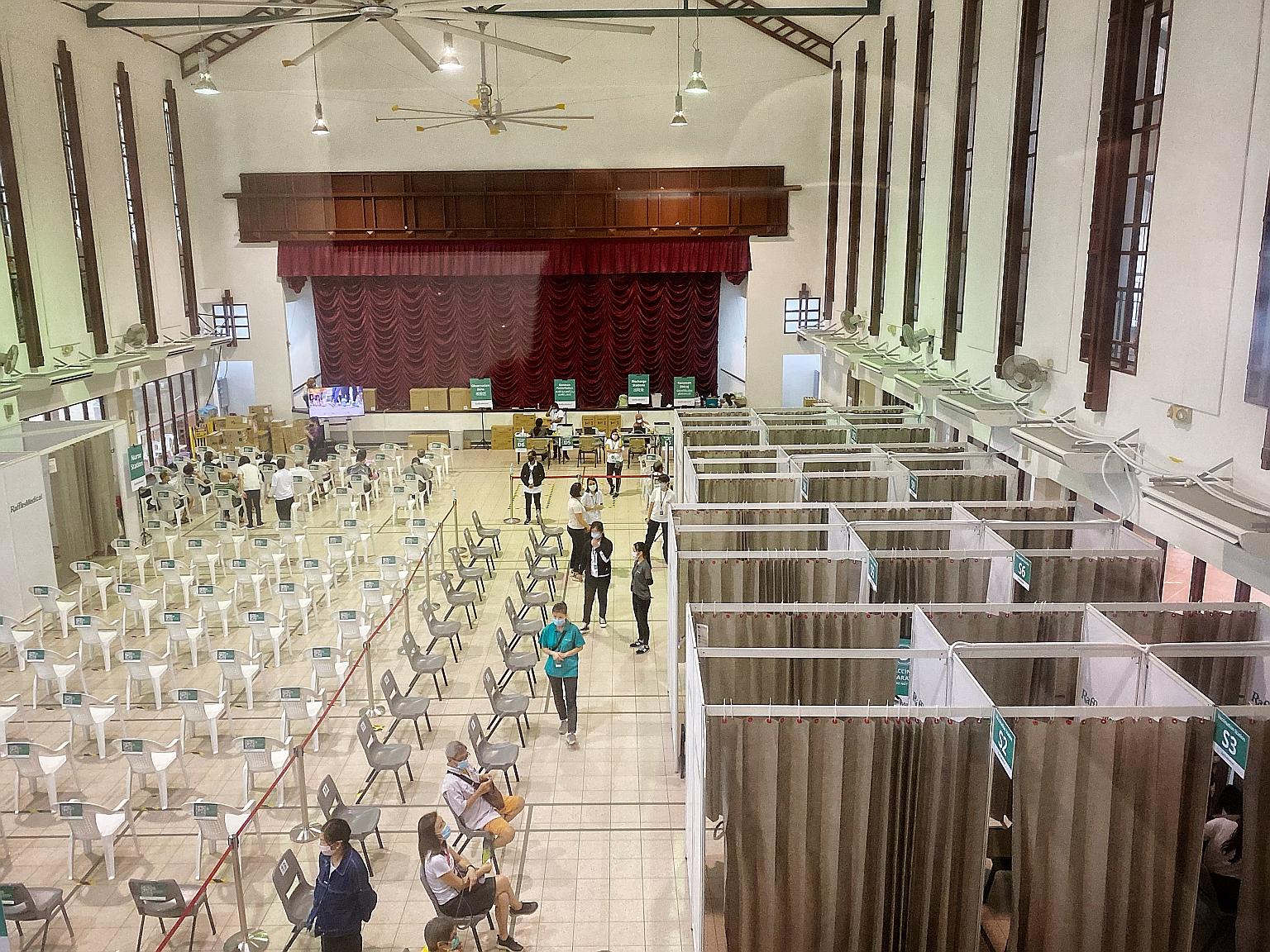 A vaccination centre at Tanjong Pagar Community Club last month. While most of the vaccines in use are believed to give some protection against mutations, the level of protection can vary. Still, vaccinations remain critical as they provide an import