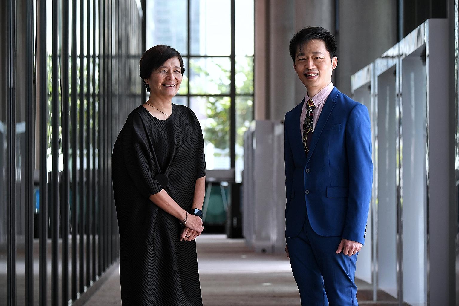 The Theatre Practice's artistic director Kuo Jian Hong and xinyao pioneer Liang Wern Fook.