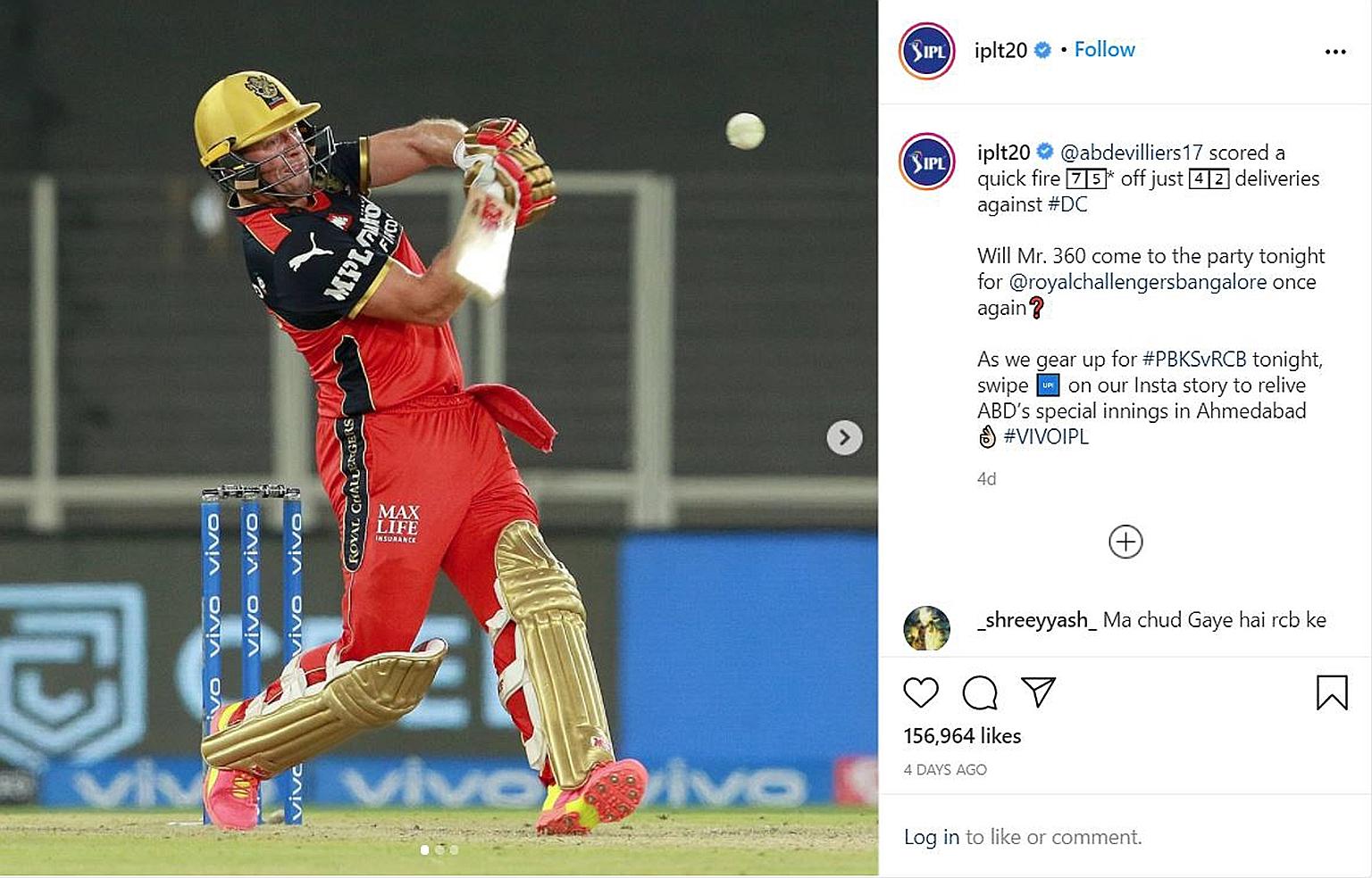 South African cricketer AB de Villiers of the Royal Challengers Bangalore is one of the Indian Premier League's foreign players who are seeking their way out of India following the league's suspension.