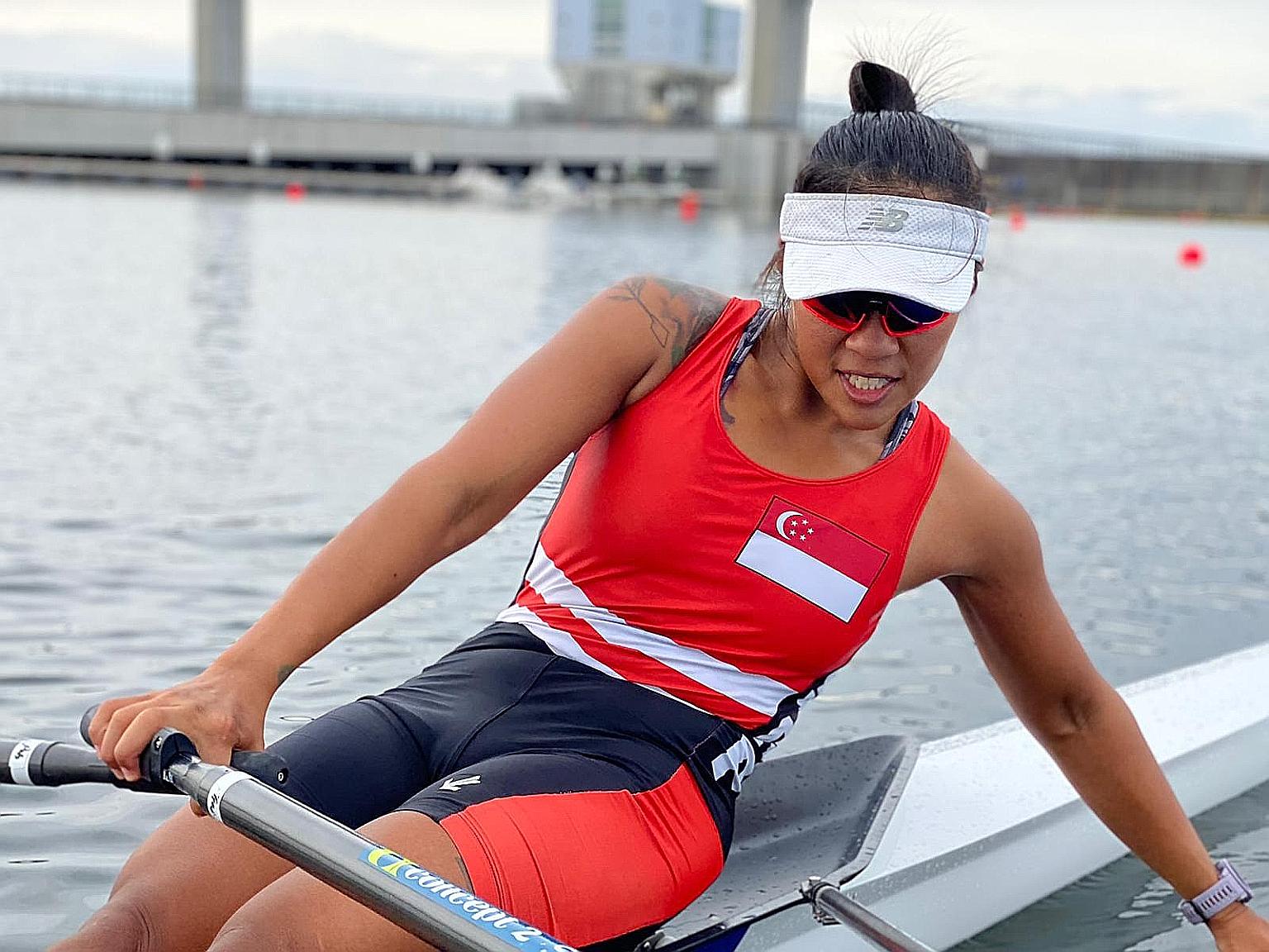 Singapore rower Joan Poh at the Asia and Oceania qualifier in Tokyo last week. She was 12th in the women's single sculls.