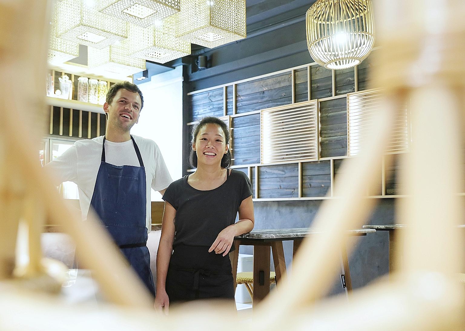 Chefs Jakob Zeller and Ethel Hoon of Restaurant Klosterle at Laut bar in Stanley Street, where they did a one-night pop-up on Monday.