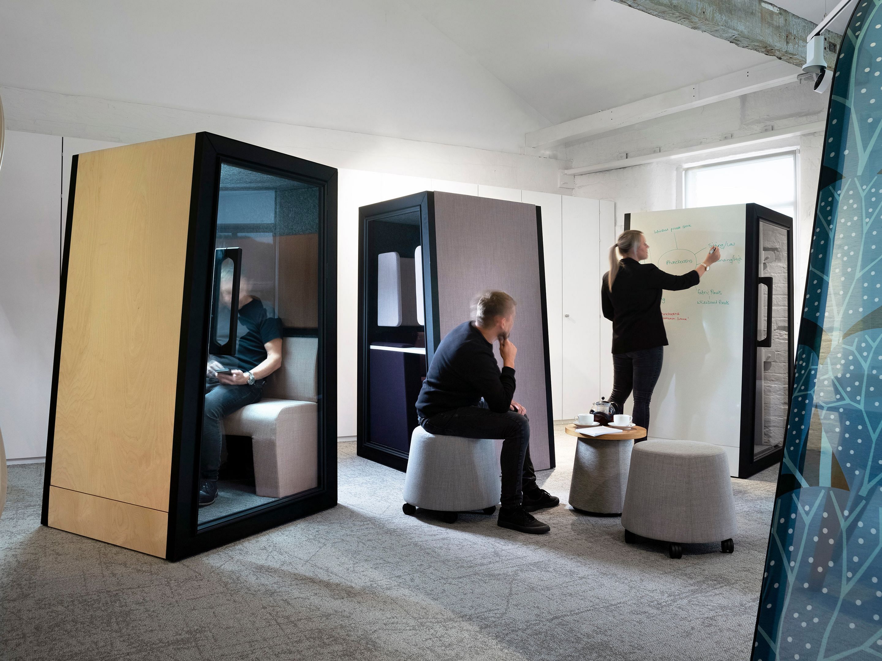 steelcase, movable screens, enclaves, office space