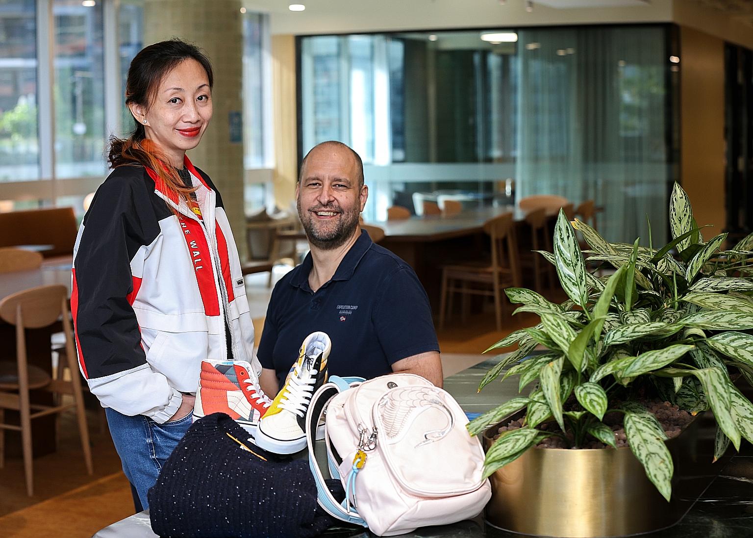 Mr Gareth Brooks, managing director of VF Asia Sourcing and VF Singapore Overseas, with Ms Agnes Tan, VF's Asia-Pacific vice-president of human resources. ST PHOTO: YONG LI XUAN