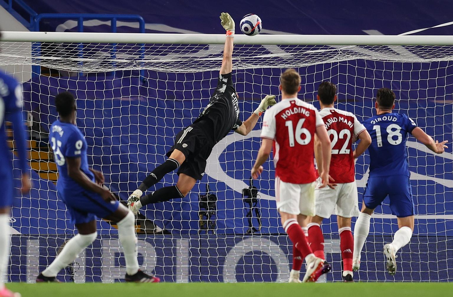 Arsenal goalkeeper Bernd Leno made four saves in keeping a clean sheet against Chelsea on Wednesday. It was just the third loss for Thomas Tuchel in 26 games as Blues boss.