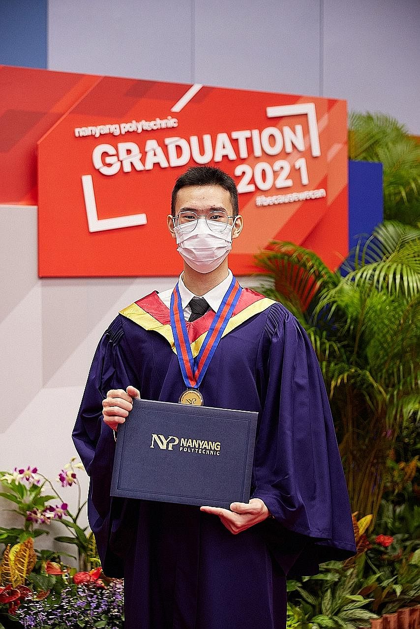 Mr Lye Jia Jun, who graduated from Nanyang Polytechnic this month, was the first poly student here to lead a Google developer student club in 2019. PHOTO: NANYANG POLYTECHNIC